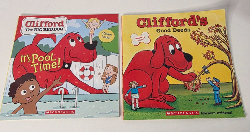 Clifford Big Red Dog Book Lot Good Deeds Pool Time Scholastic 2pc